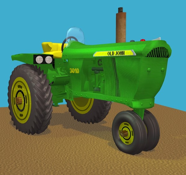 old john farm tractor 3d model - Old John Tractor by inkev1961